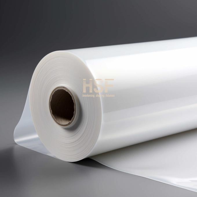 Close-up view of 50Î¼m Opaque White PE Film demonstrating material quality