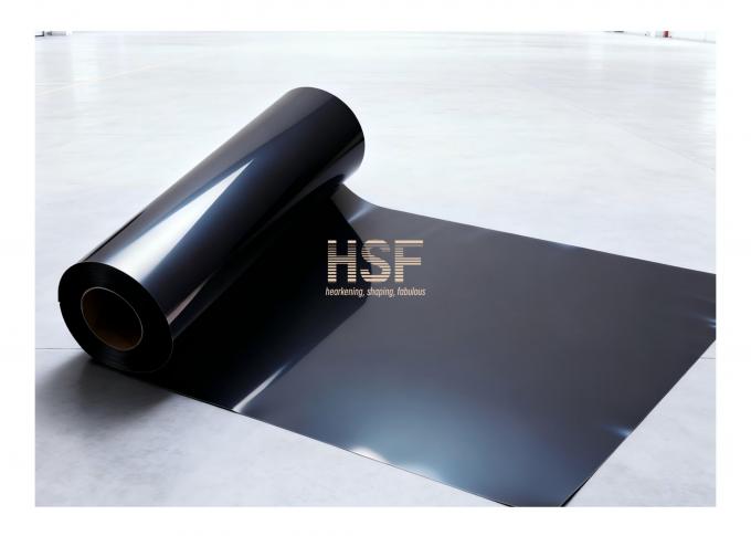 Close-up view of 50μm Black CPE Base Film demonstrating thickness and material consistency